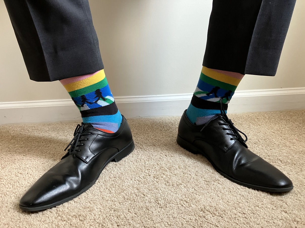 image of loud socks - we're not Chuck Schumer's socks, but we play them on TV