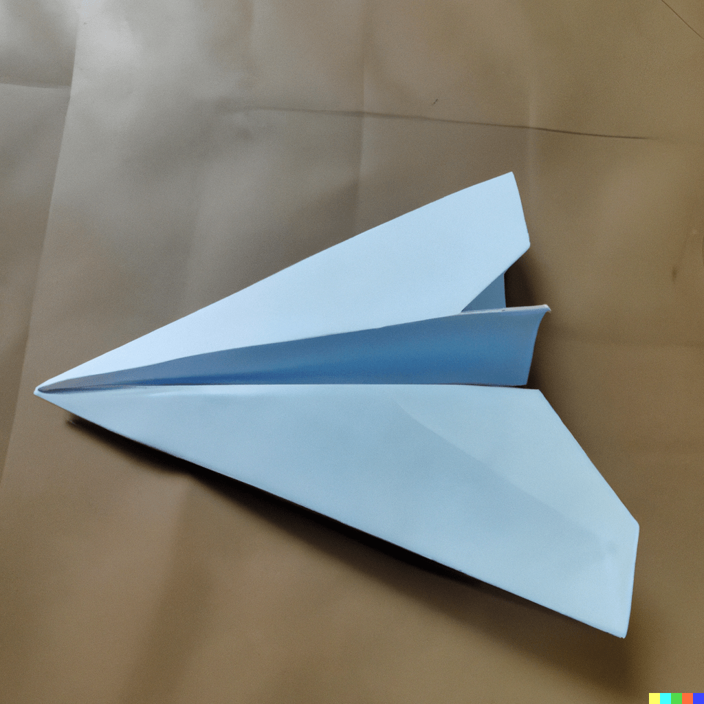 a paper airplane made from 'classified' paper