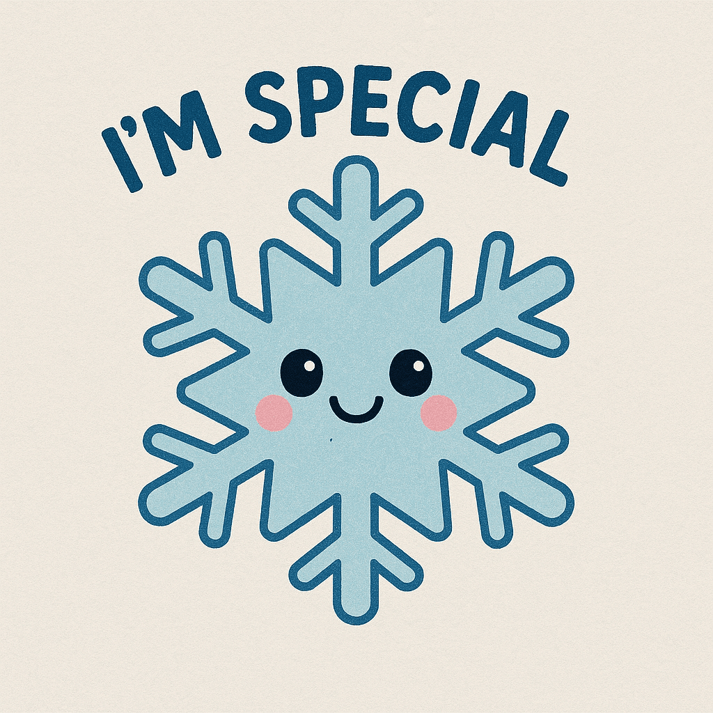 image of a snowflake saying 'I'm special' 