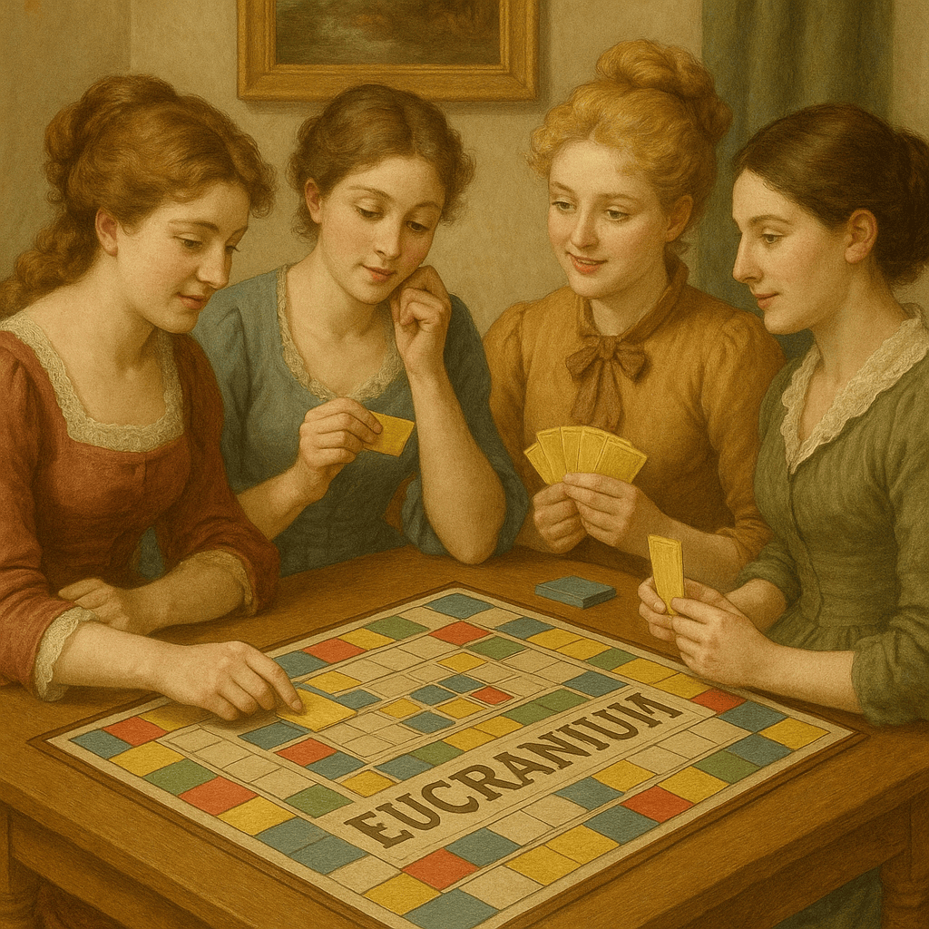 image of European women playing a board game called Eucranium